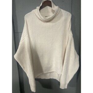 Free People Swim Too Deep Sweater Cream Birch Oversized Chunky Knit Pullover M